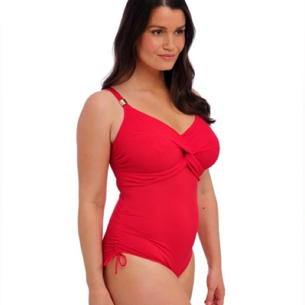 NWT Fantasie Swim Standard Ottawa Underwire Twist Front Swimsuit Red 32H - Picture 4 of 13